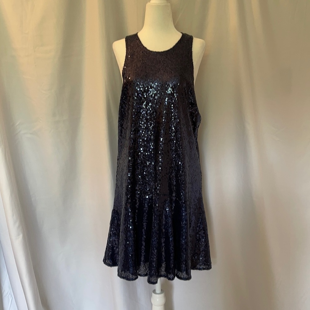 Free People Navy Blue Sequined Dress